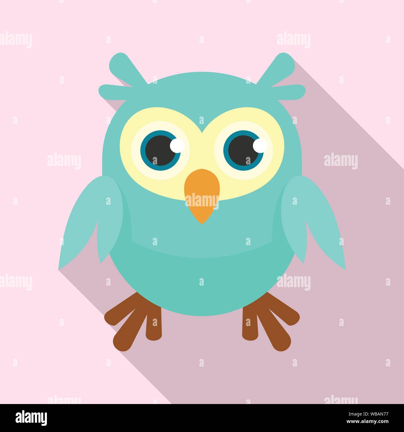 Adorable Owl Icon Flat Illustration Of Adorable Owl Vector Icon