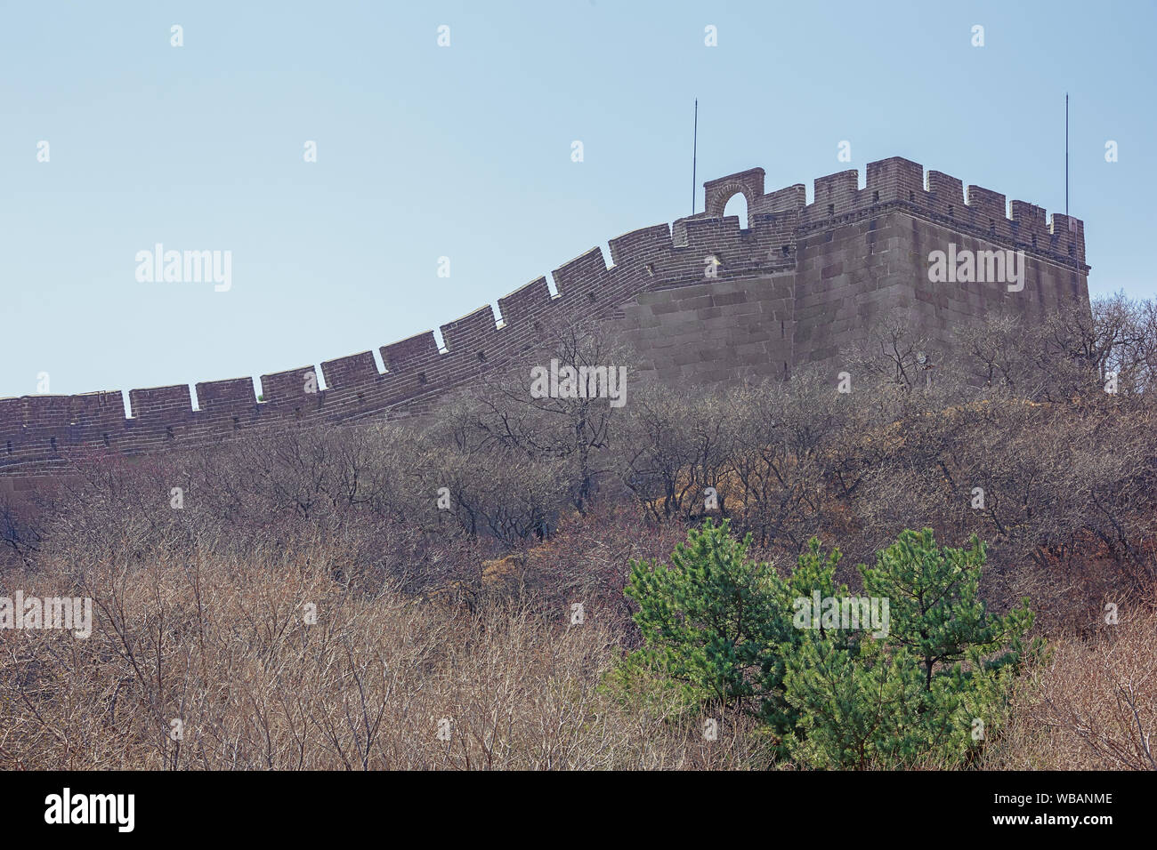 Detail of the Great Wall in the vicinity of Badaling Stock Photo