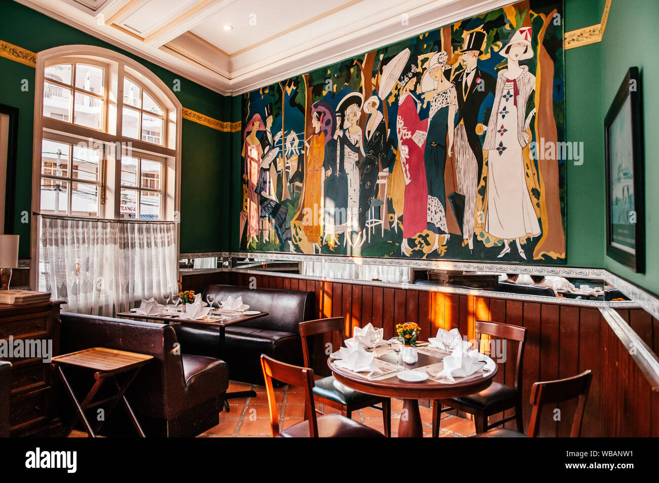 FEB 26, 2014 Dalat, Vietnam Vintage classic colonial restaurant