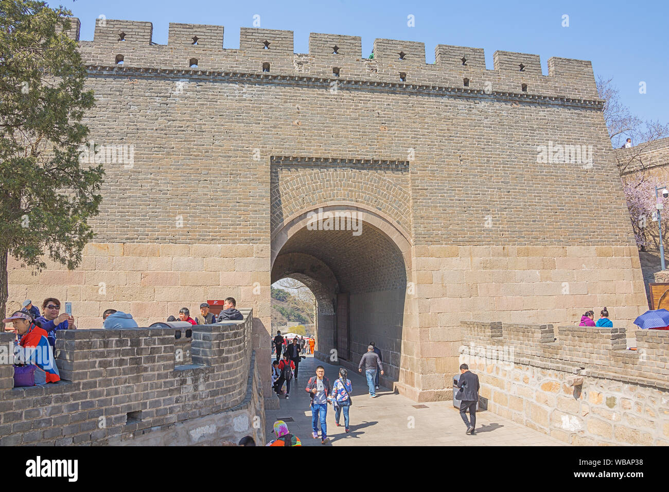 Editorial: BEIJING, CHINA, April 4, 2019 - A tunnel through the Great Wall in Badaling Stock Photo