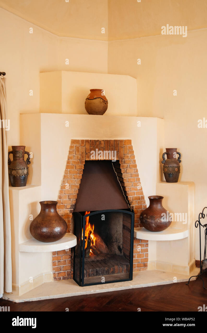Old Brick Fireplace Stock Photos Old Brick Fireplace Stock