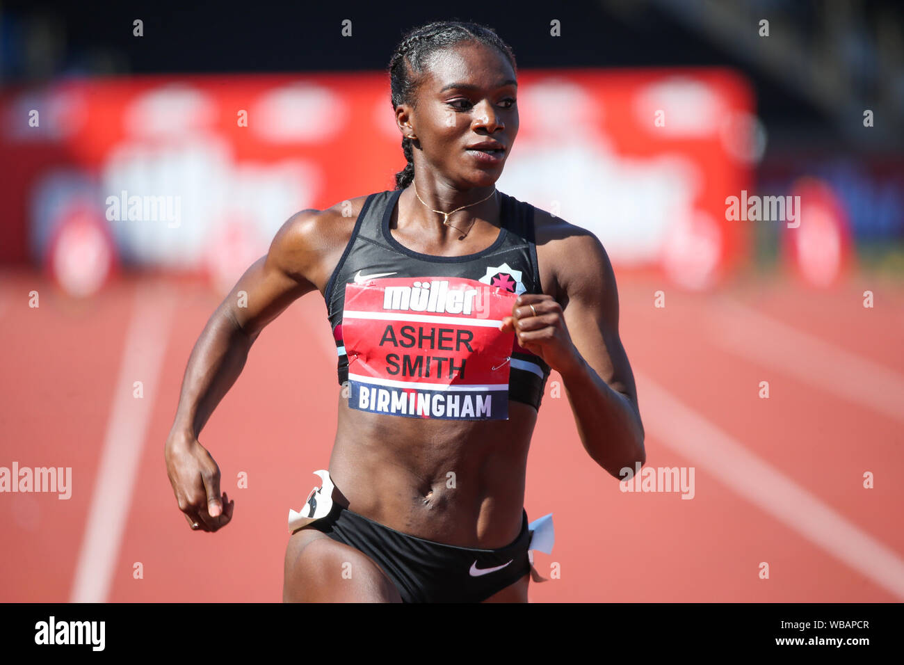 Dina Asha-Smith wins the women's 100m at the Muller British Athletics  Championships in Birmingham with a new record time of 10.96 seconds Stock  Photo - Alamy
