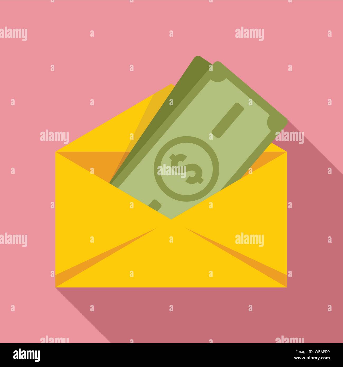 Money envelope icon. Flat illustration of money envelope vector icon for web design Stock Vector