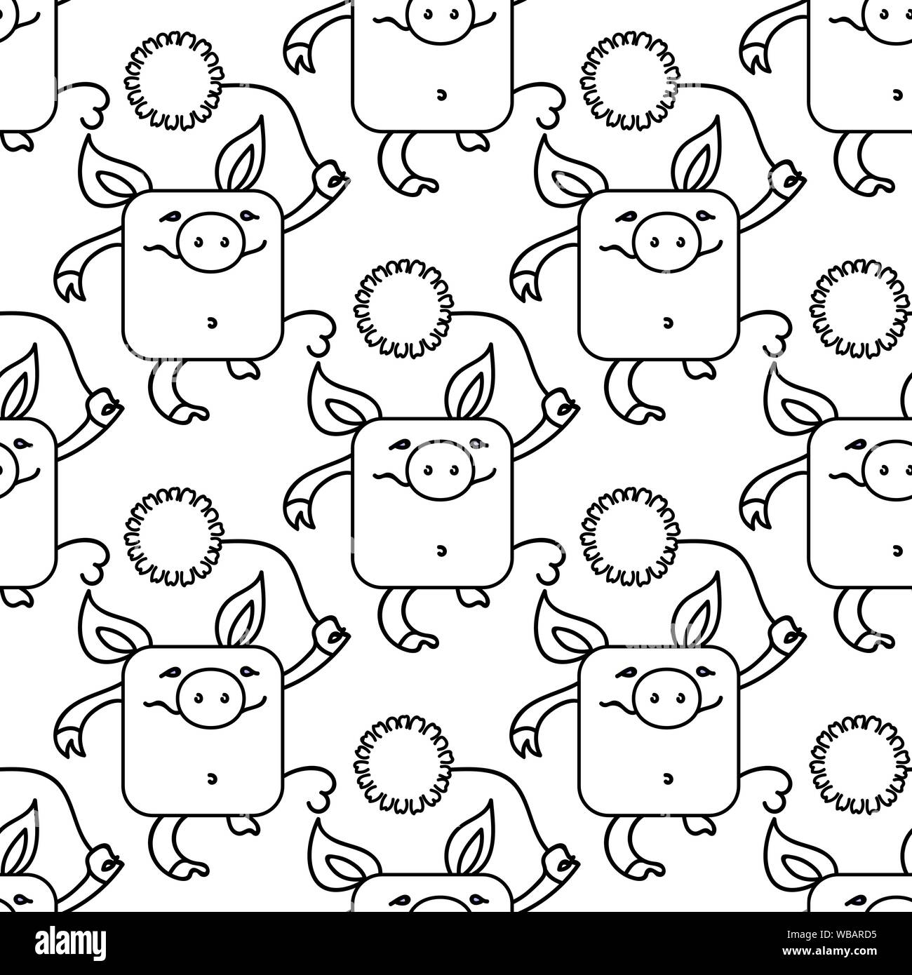 Printable Pig Pattern Pig seamless pattern piglet background Stock Vector Images - Alamy