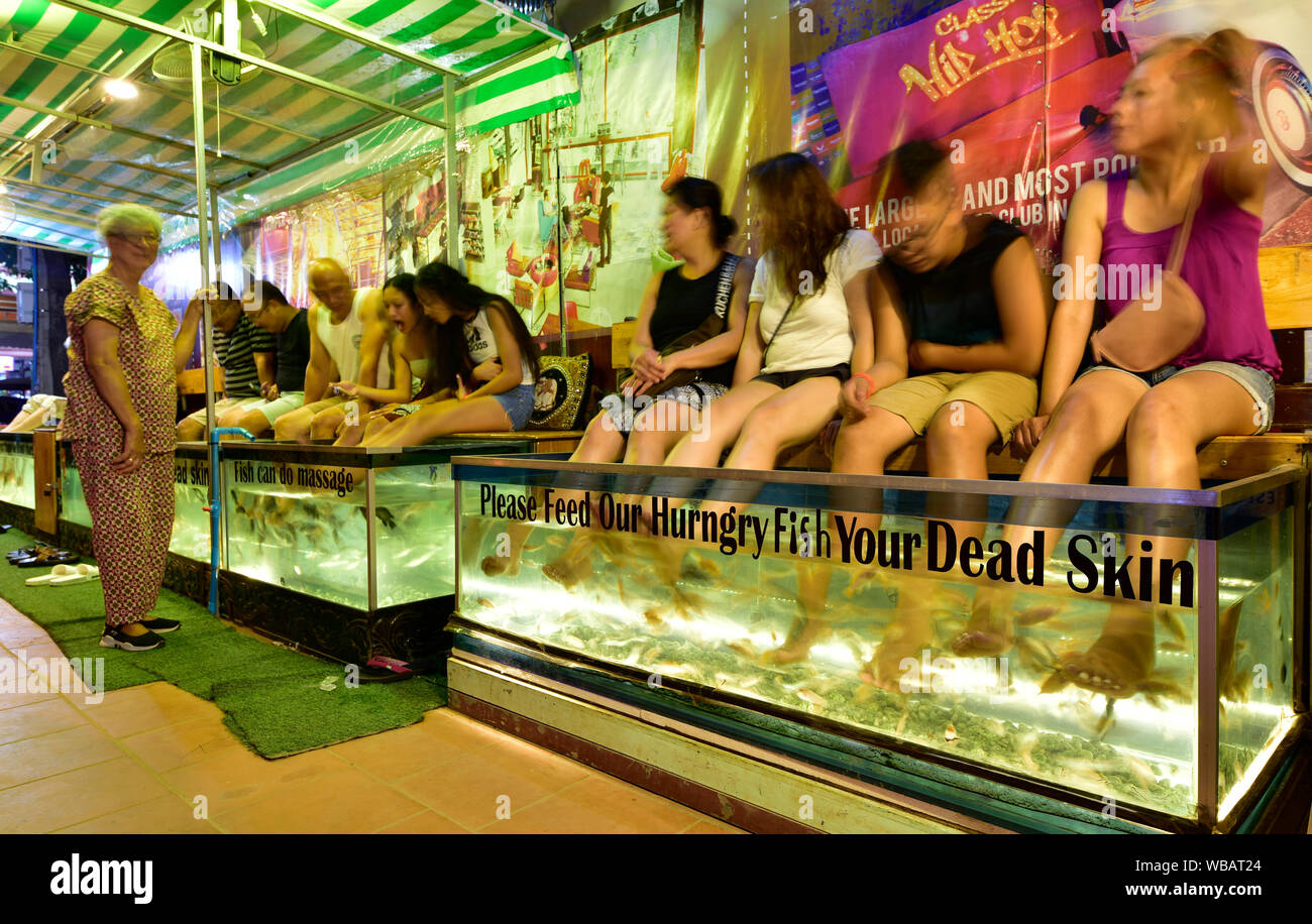 Fish massage along Pub Street, Siem Reap, Cambodia Stock Photo Alamy