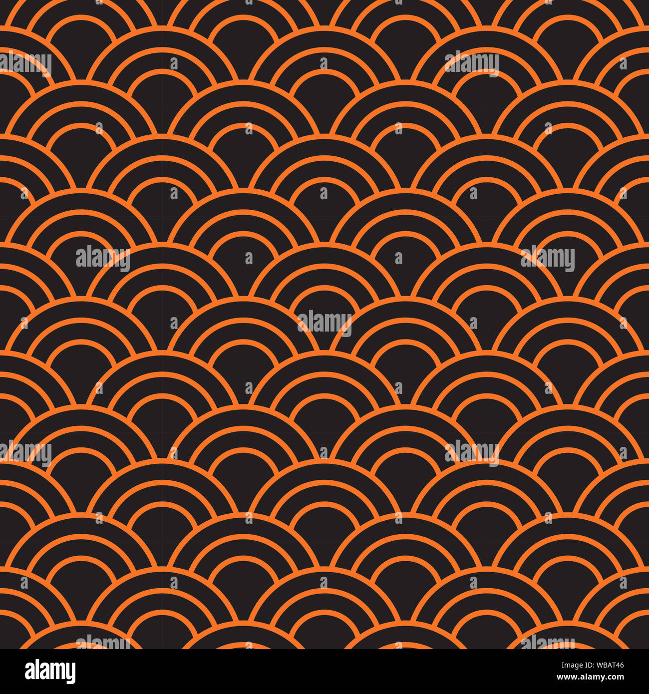 Japanese seamless pattern orange and black background vector illustration Water wave texture