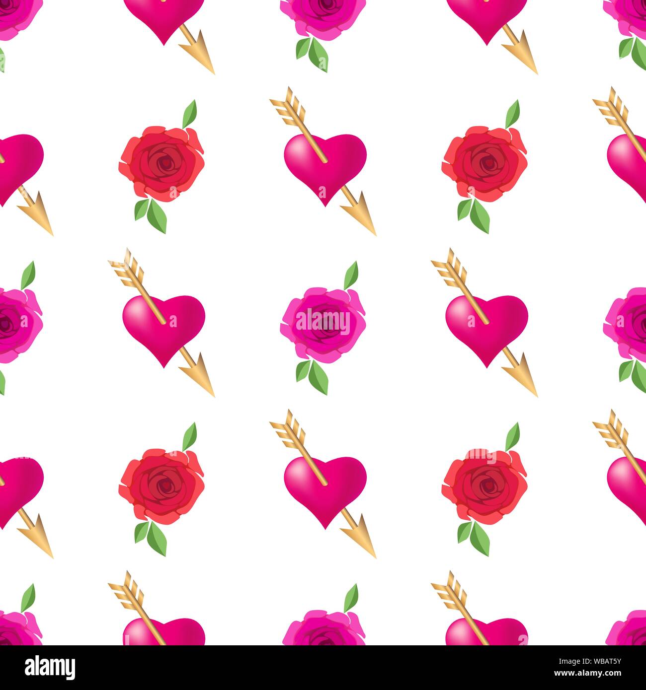 Red heart background pattern Stock Vector Images - Alamy