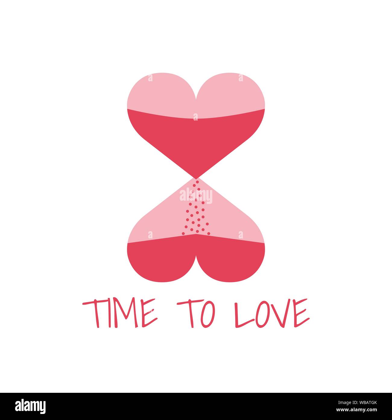 Two hearts in the form of hourglass. Design for Valentine's day. Vector illustration EPS10 Stock Vector