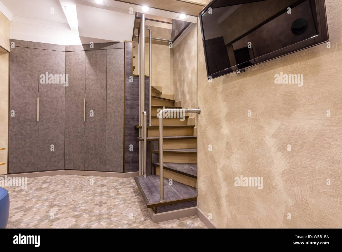 Large Wardrobe In The Hallway Stairs To The Second Floor Tv On