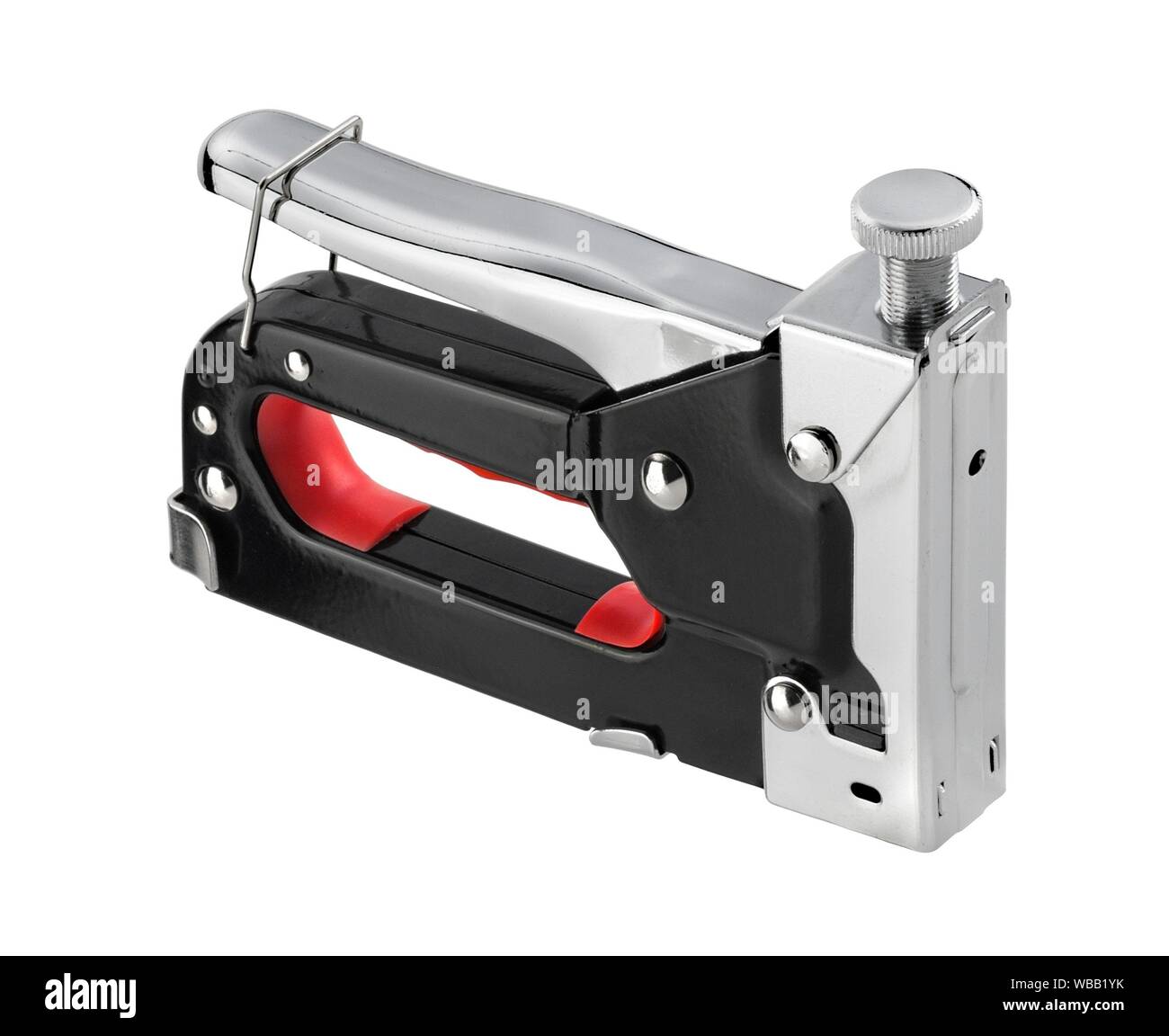 Tacker or metal stapler isolated on white background. Large tacker