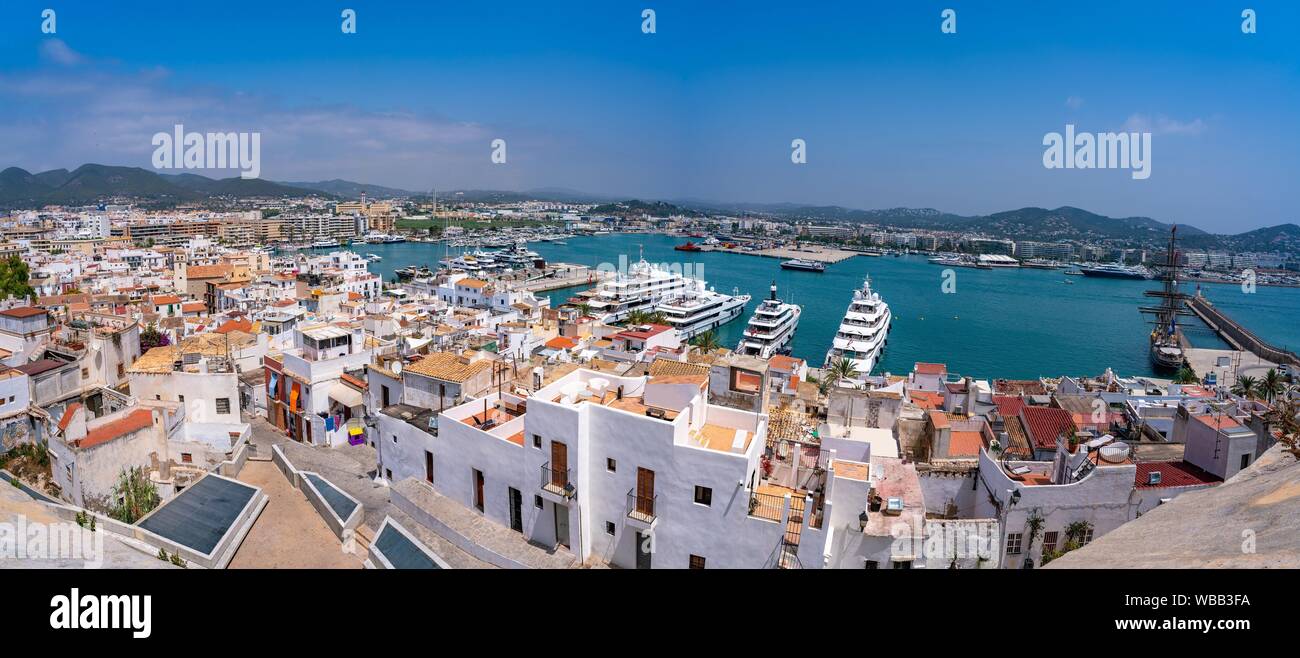 Ibiza Eivissa skyline from Dalt Vila in Balearic Islands. Stock Photo