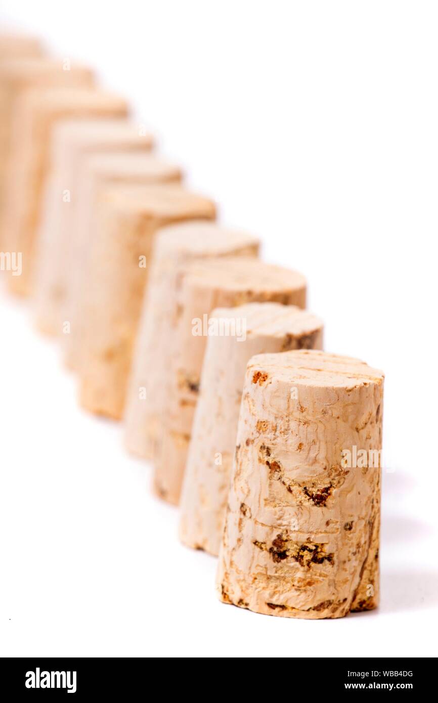 natural cork stopper isolated on a white background. Stock Photo