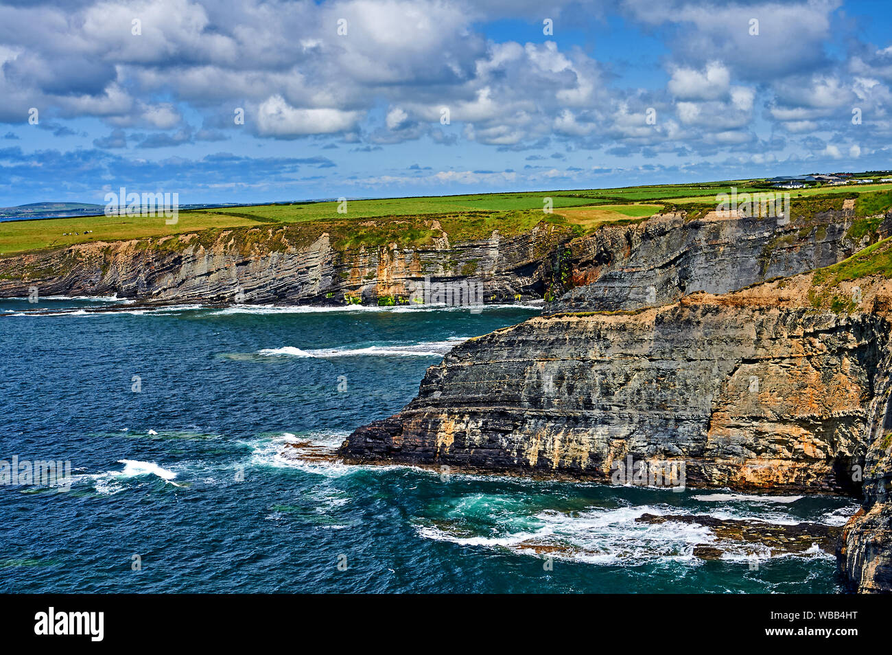 Bromore Cliffs, County Kerry, Republic of Ireland form part of the Wild Atlantic Way, a tourist route that follows the west coast of Ireland. Stock Photo