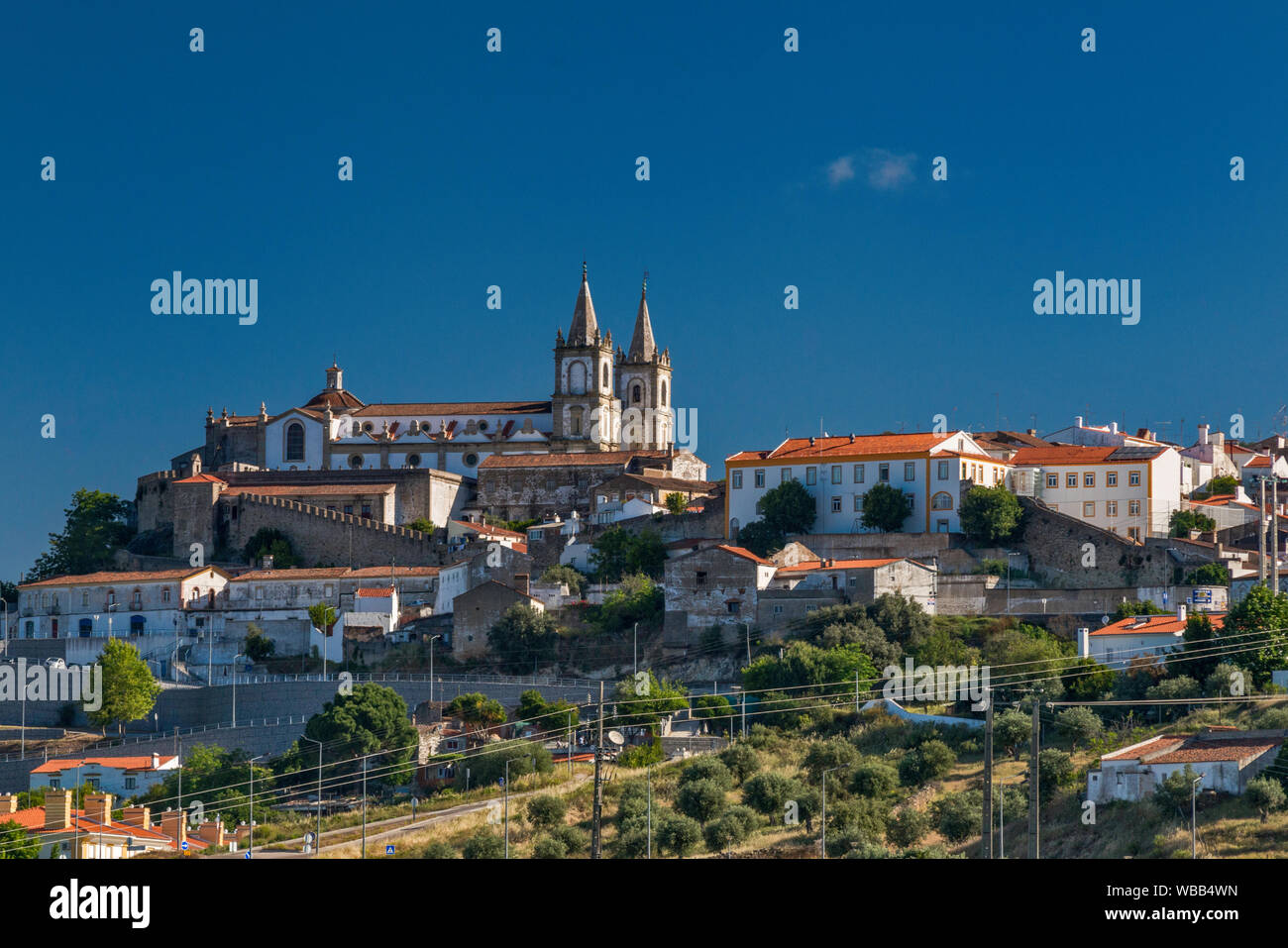 Se (cathedral) on hill over historic center of Portalegre, Alto Alentejo, Portugal Stock Photo