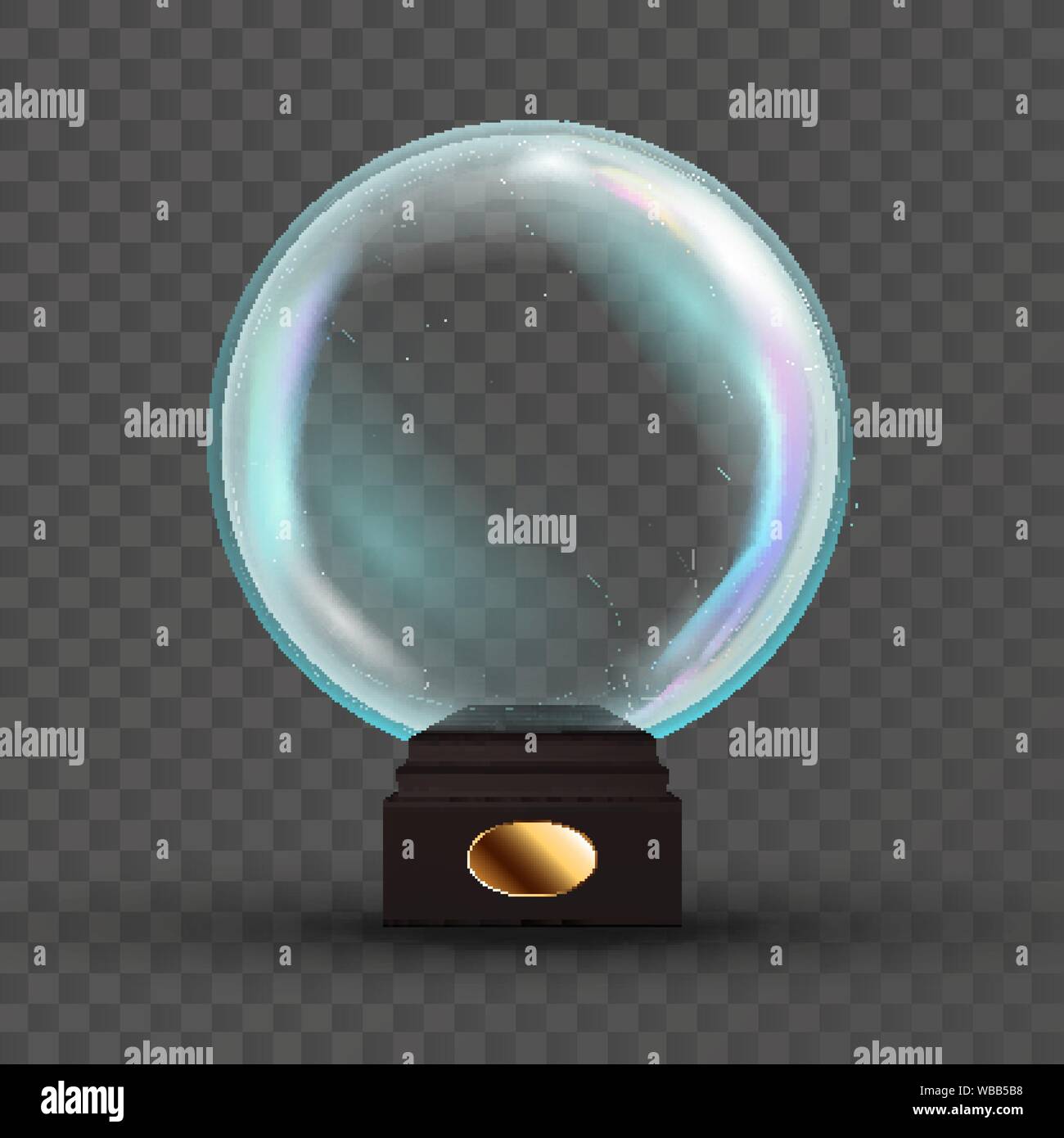 Empty Snow Globe Vector. Shadows, Reflection And Lights. Glass Sphere ...