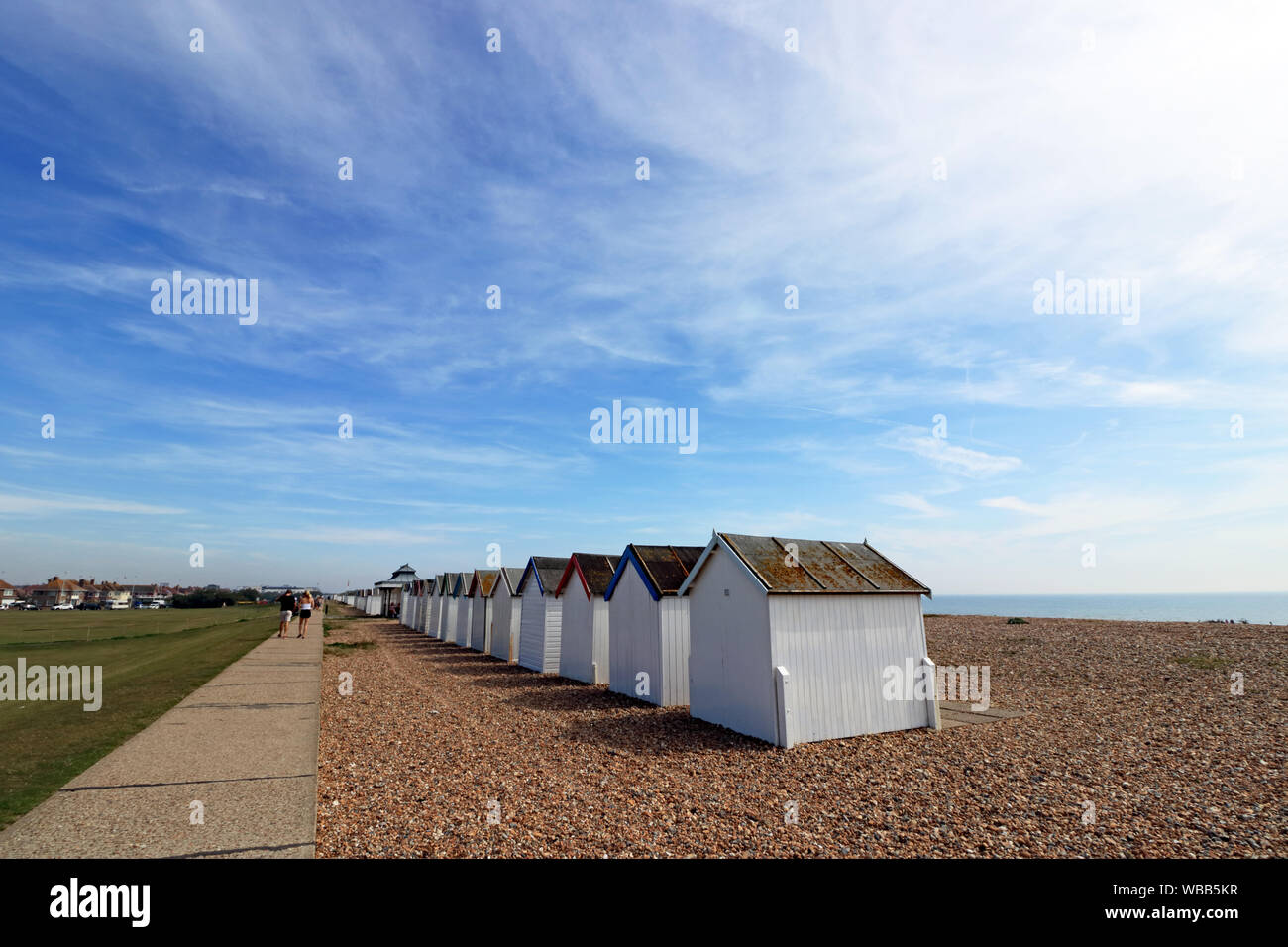 Beach Huts on the promenade at Marine Crescent Goring-by-Sea, West ...