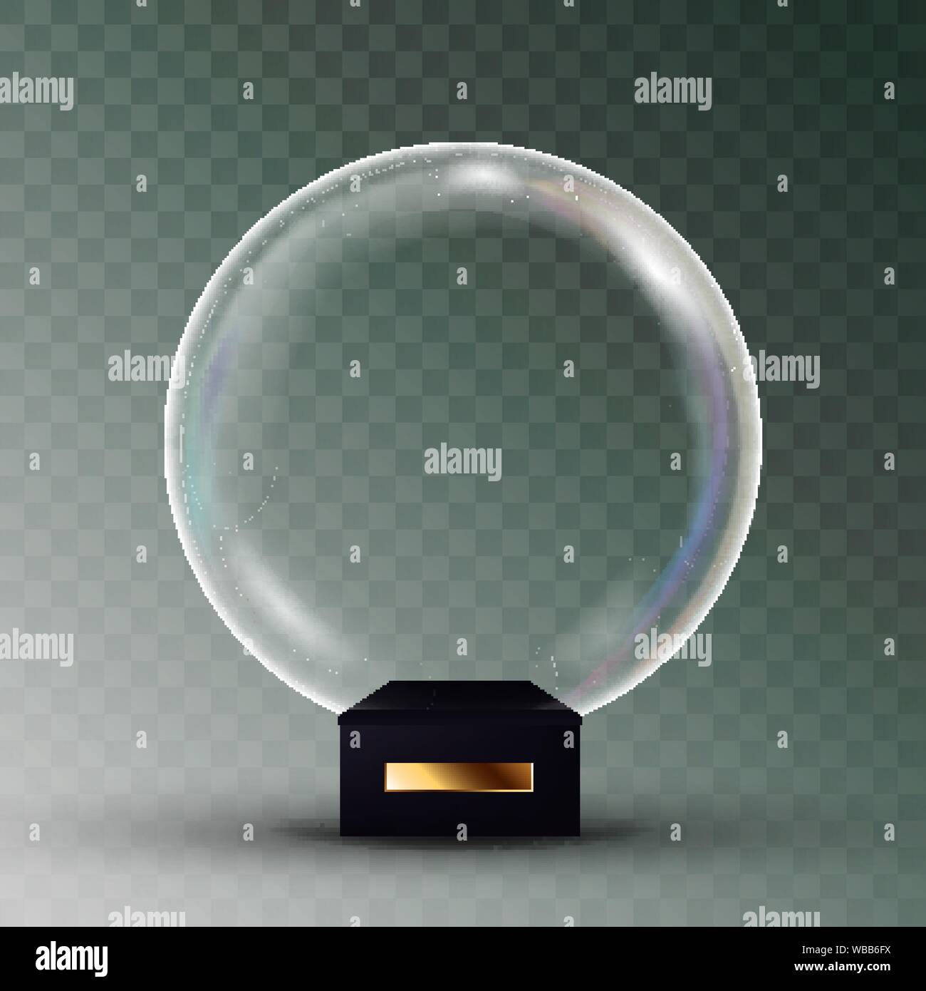Empty Snow Globe Vector. Shadows, Reflection And Lights. Glass Sphere ...