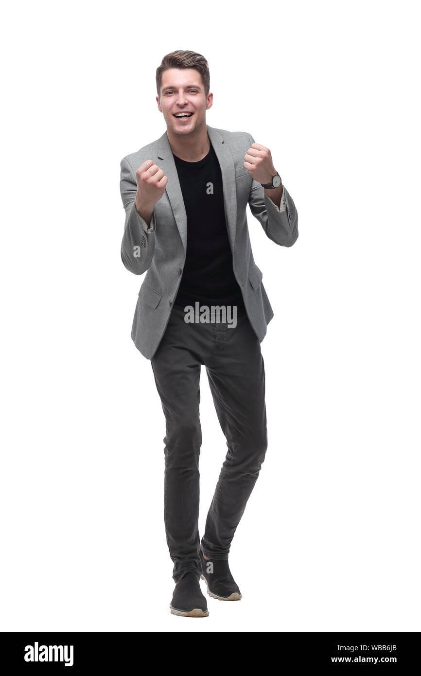 young happy businessman . isolated on white background Stock Photo - Alamy