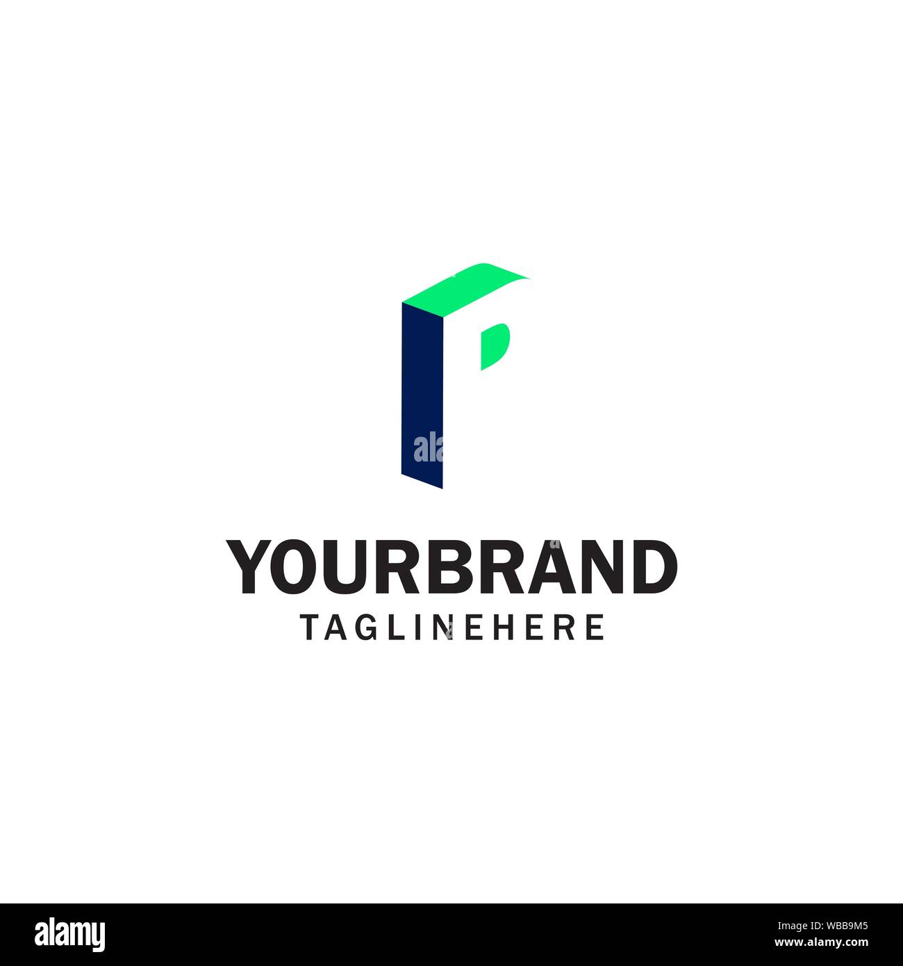 P Letter logo in negative space vector design template elements Stock ...