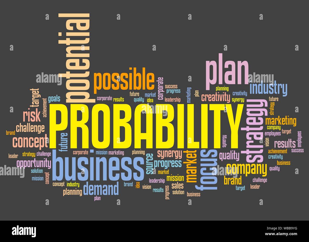 Probability in business - decision making strategy word cloud sign ...