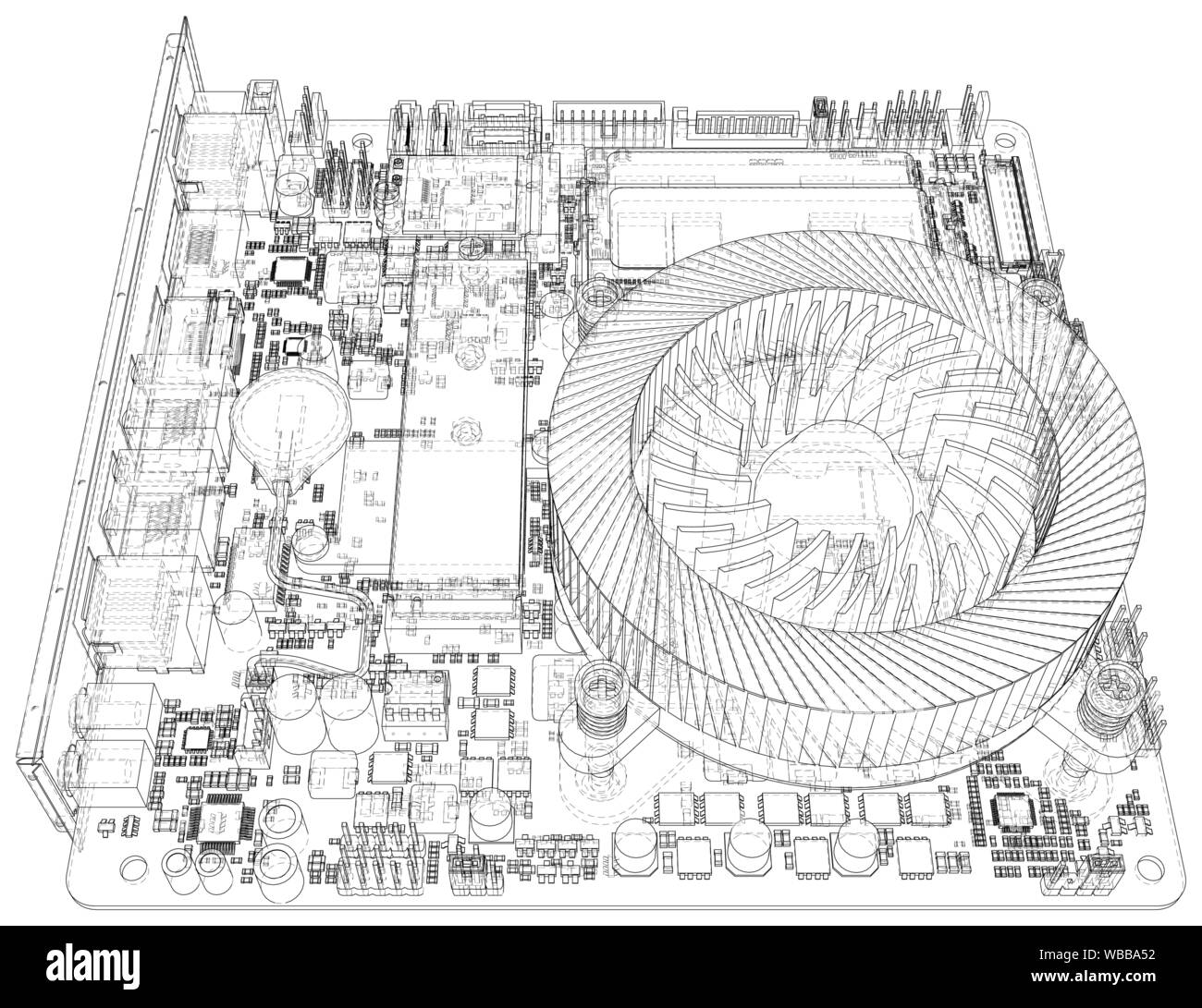 Circuit board. Electronic computer hardware technology. Vector ...