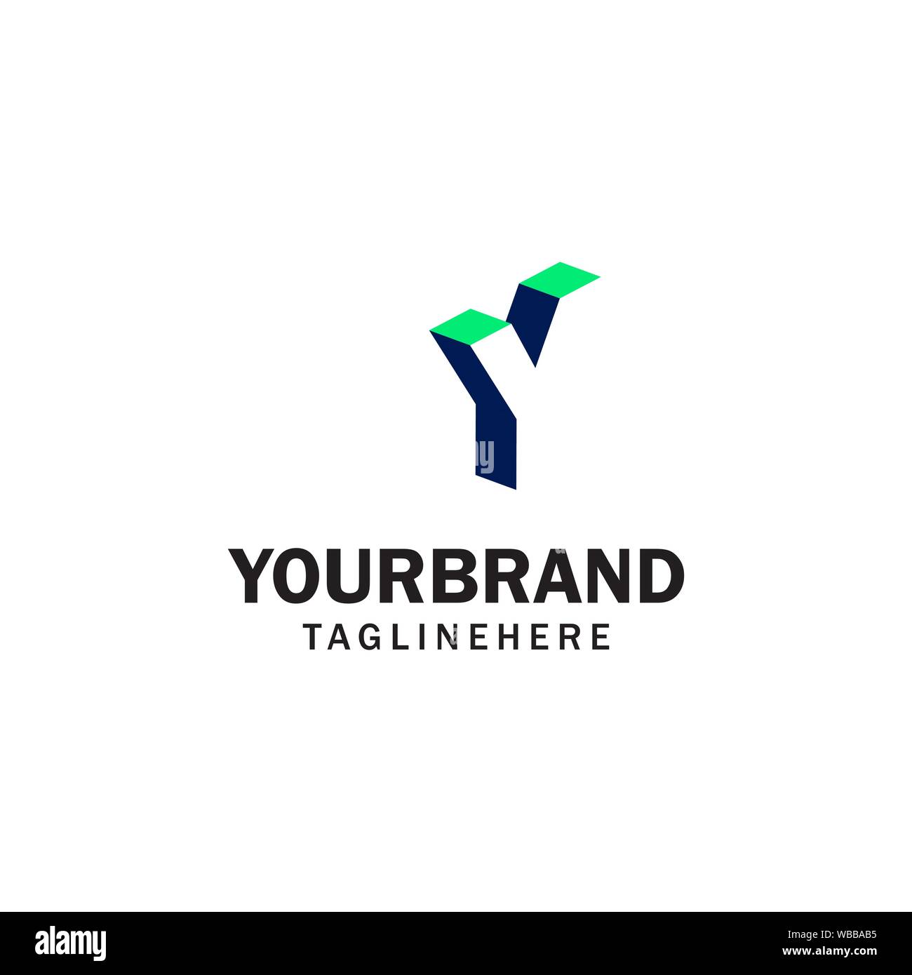 Y Letter logo in negative space vector design template elements Stock ...