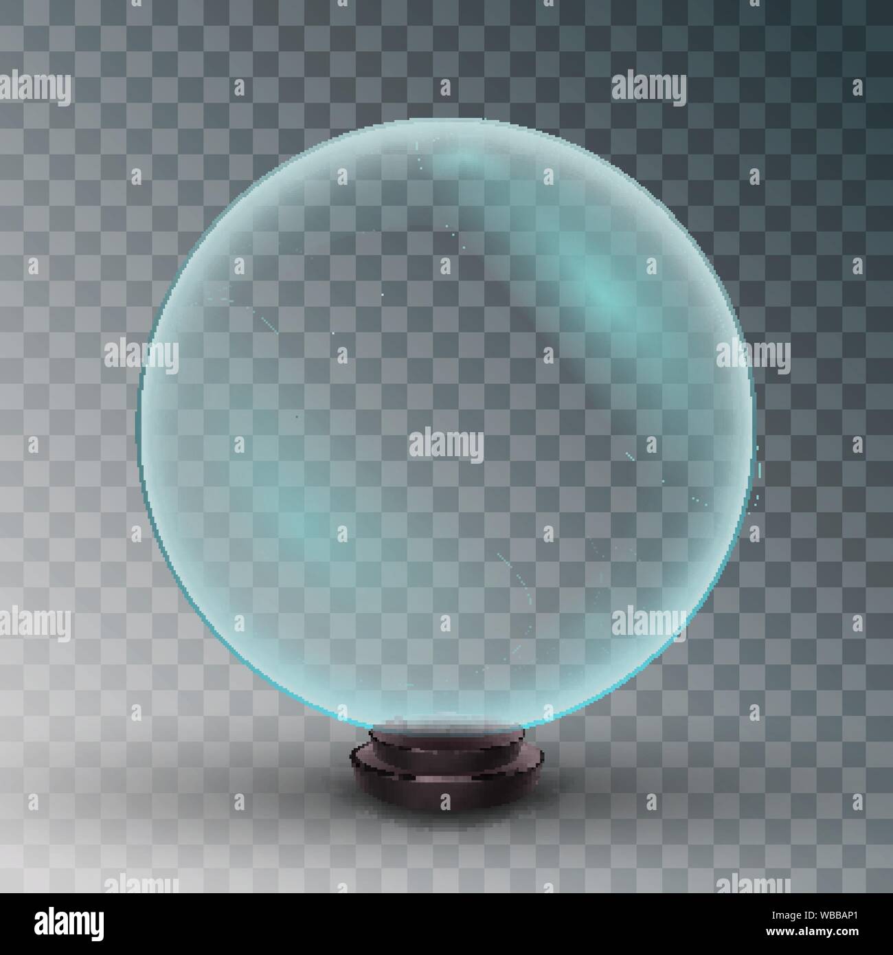 Empty Snow Globe Vector. Shadows, Reflection And Lights. Glass Sphere ...