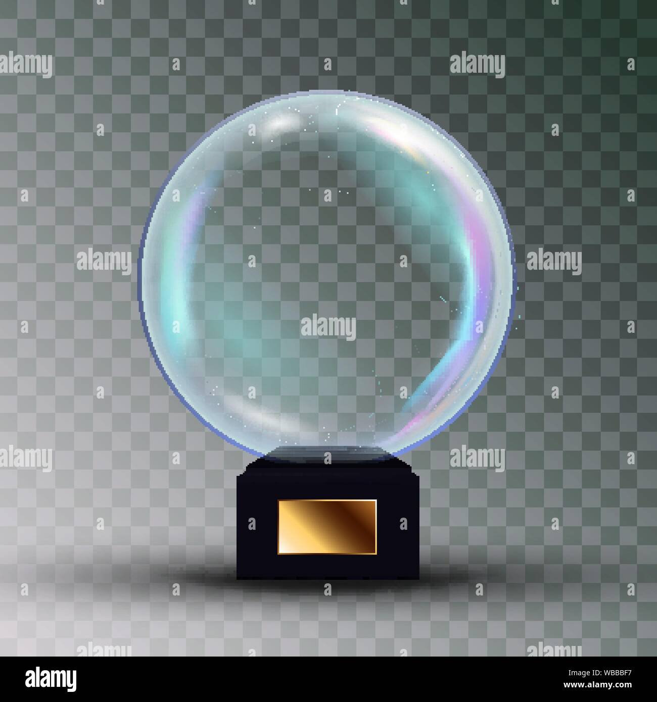 Empty Snow Globe Vector. Shadows, Reflection And Lights. Glass Sphere ...