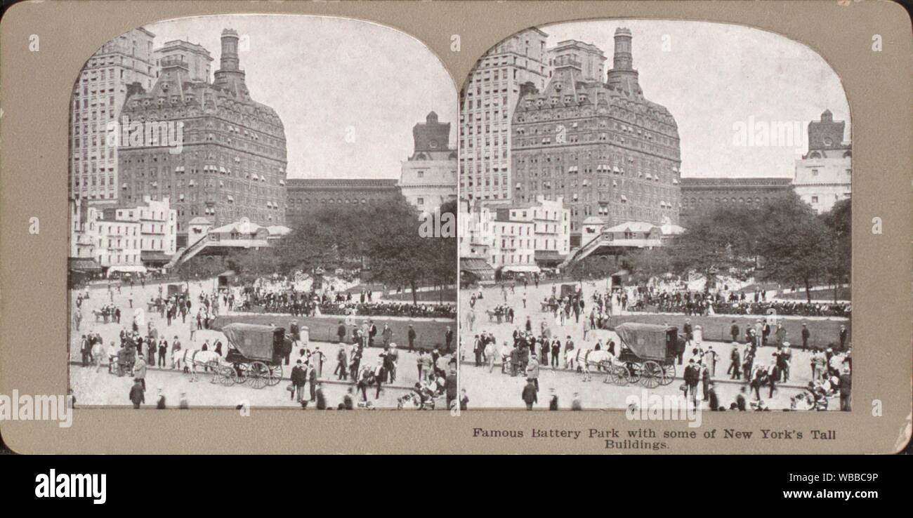 Famous Battery Park with some of New York's tall buildings. Robert N.  Dennis collection of stereoscopic views United States States New York New  York Stock Photo - Alamy