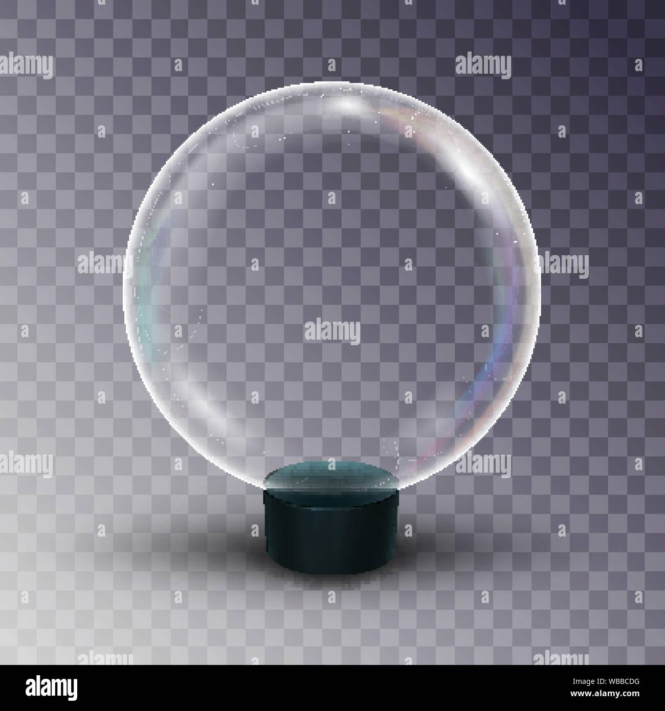 Empty Snow Globe Vector. Shadows, Reflection And Lights. Glass Sphere ...