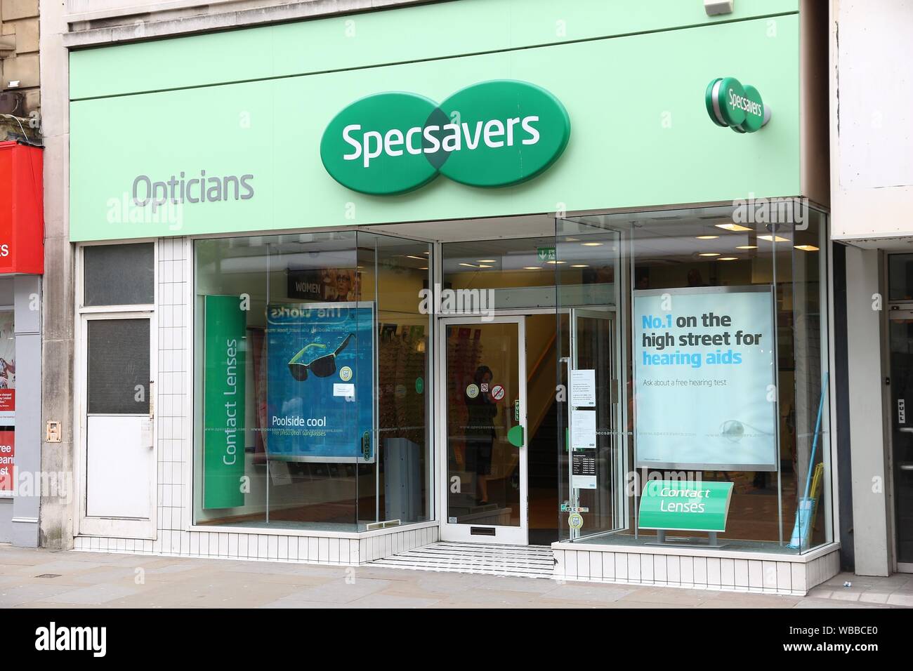 DONCASTER, UK JULY 12, 2016 Specsavers optician store in Doncaster