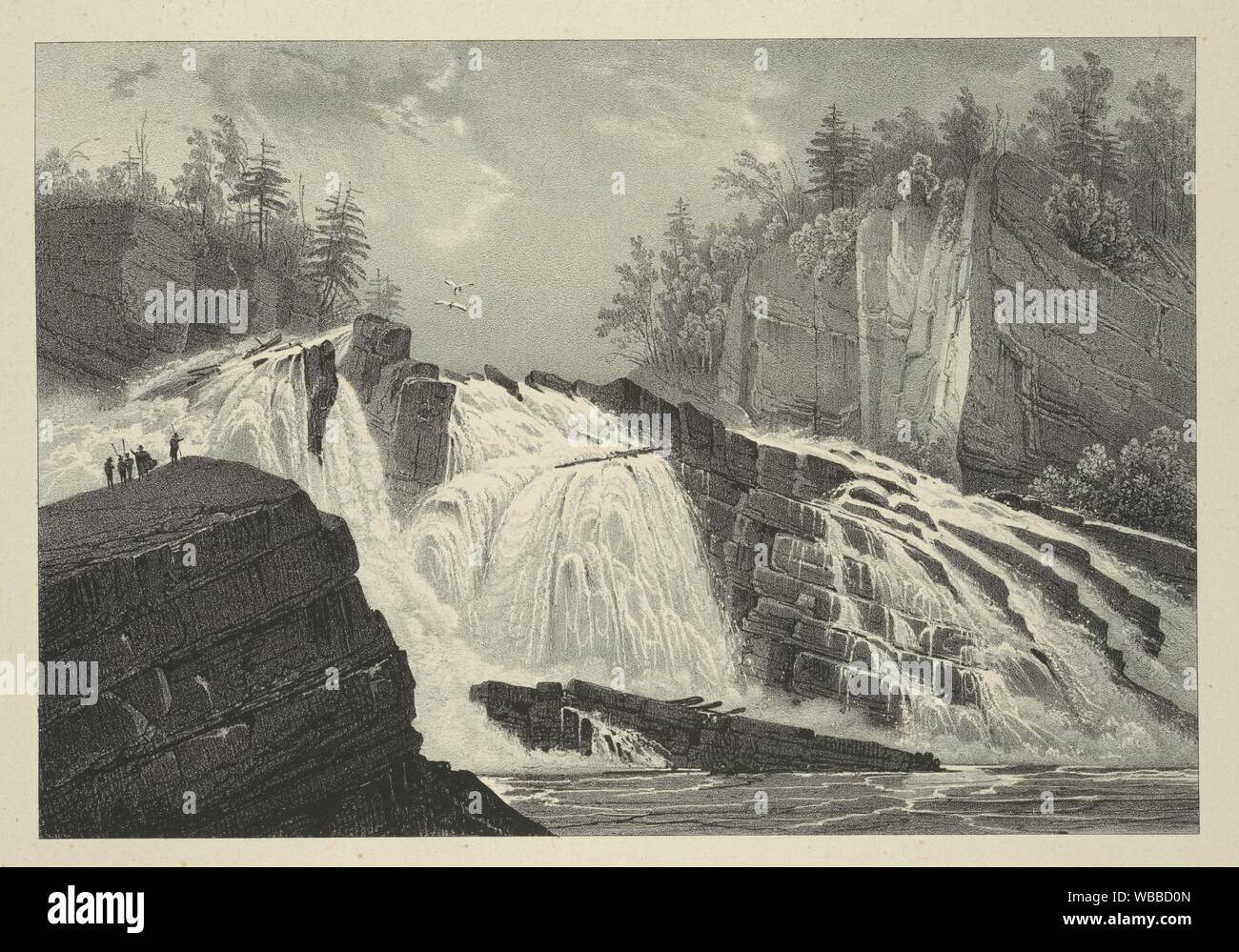 Extremity of Adley's Falls Additional title: Itinéraire pittoresque du fleuve Hudson. Eno, Amos F., 1836-1915 (Collector) Milbert, Jacques Gérard Stock Photo