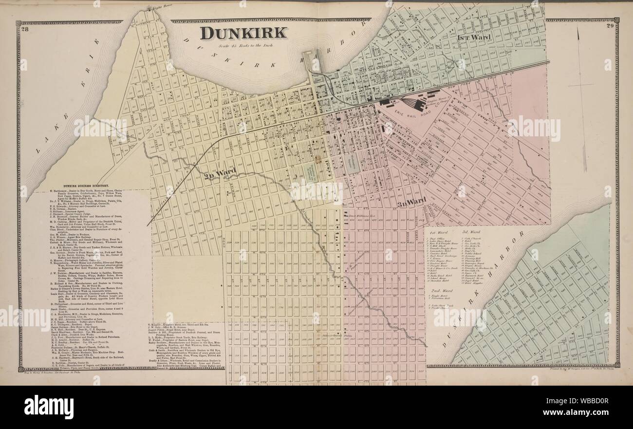 Map of dunkirk new york hi res - Dunkirk Village Dunkirk Business Directory Atlases Of The United States New York New Topographical Atlas Of Chautauqua County New York From WBBD0R
