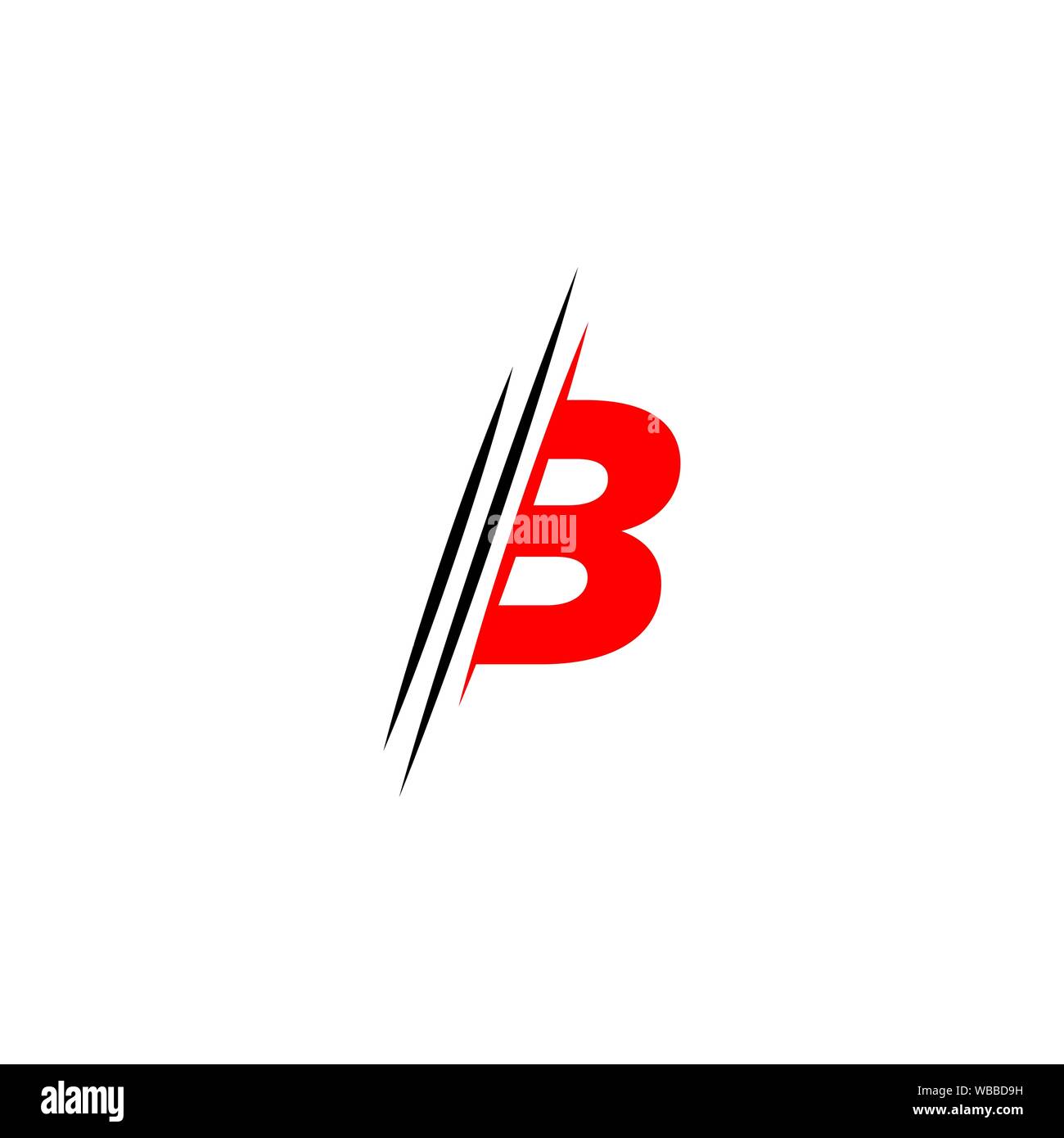 Letter B logo graphic elegant and unique sliced design template Vector