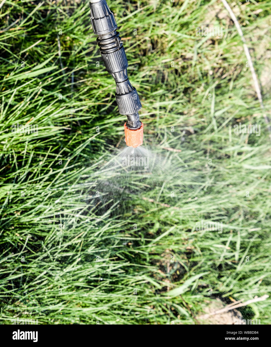 Spraying herbicide from the nozzle of the sprayer manual. Devices for