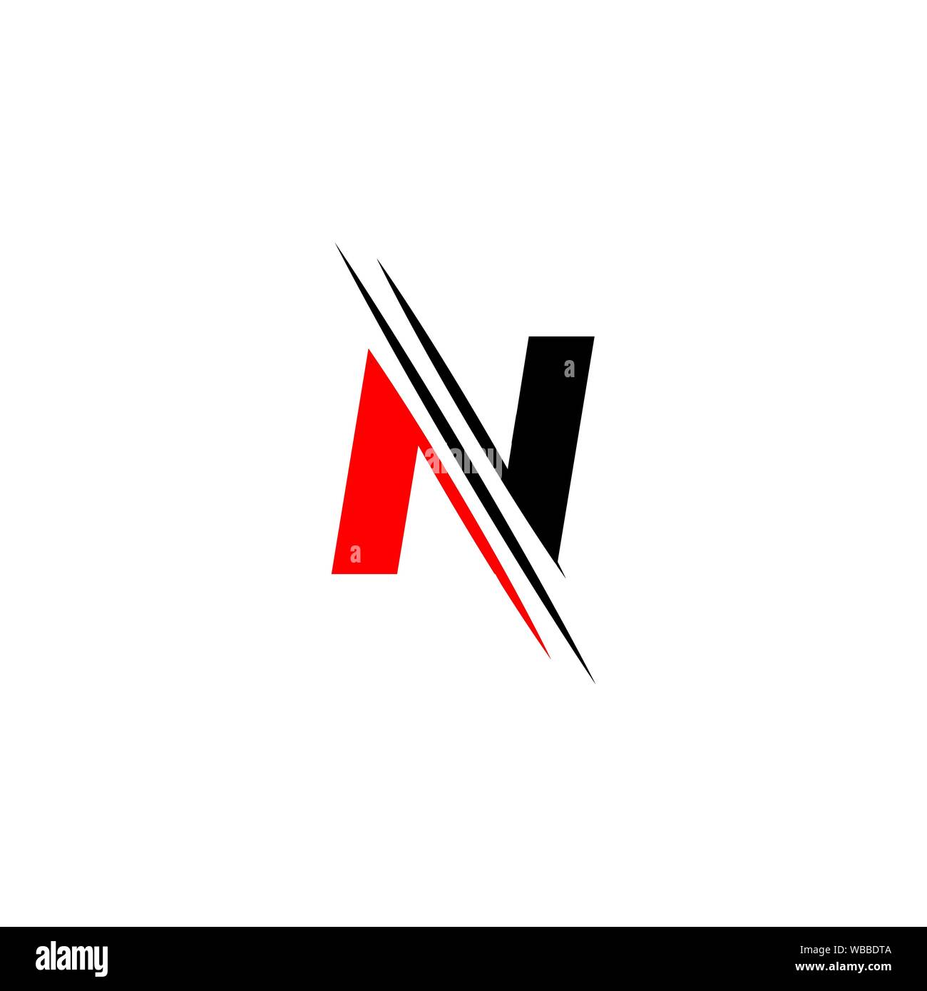Letter N logo graphic elegant and unique sliced design template Vector Stock Vector