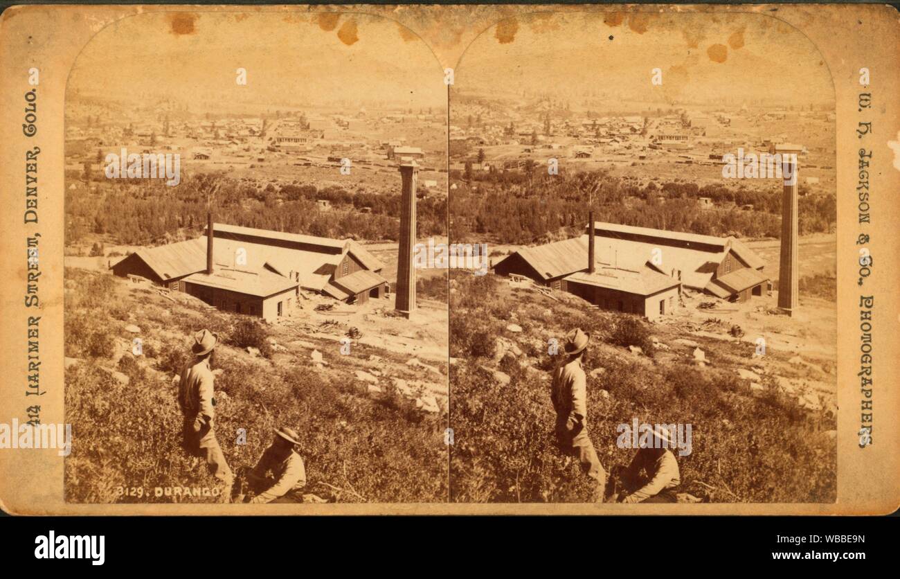 Durango. W. H. Jackson & Co. (Photographer). Robert N. Dennis collection of stereoscopic views United States States Colorado. Stereoscopic views of Stock Photo