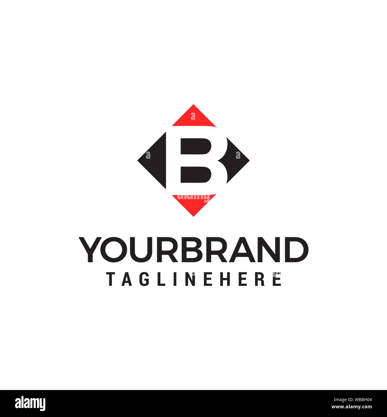 letter B negative space square logo vector design template Stock Vector ...