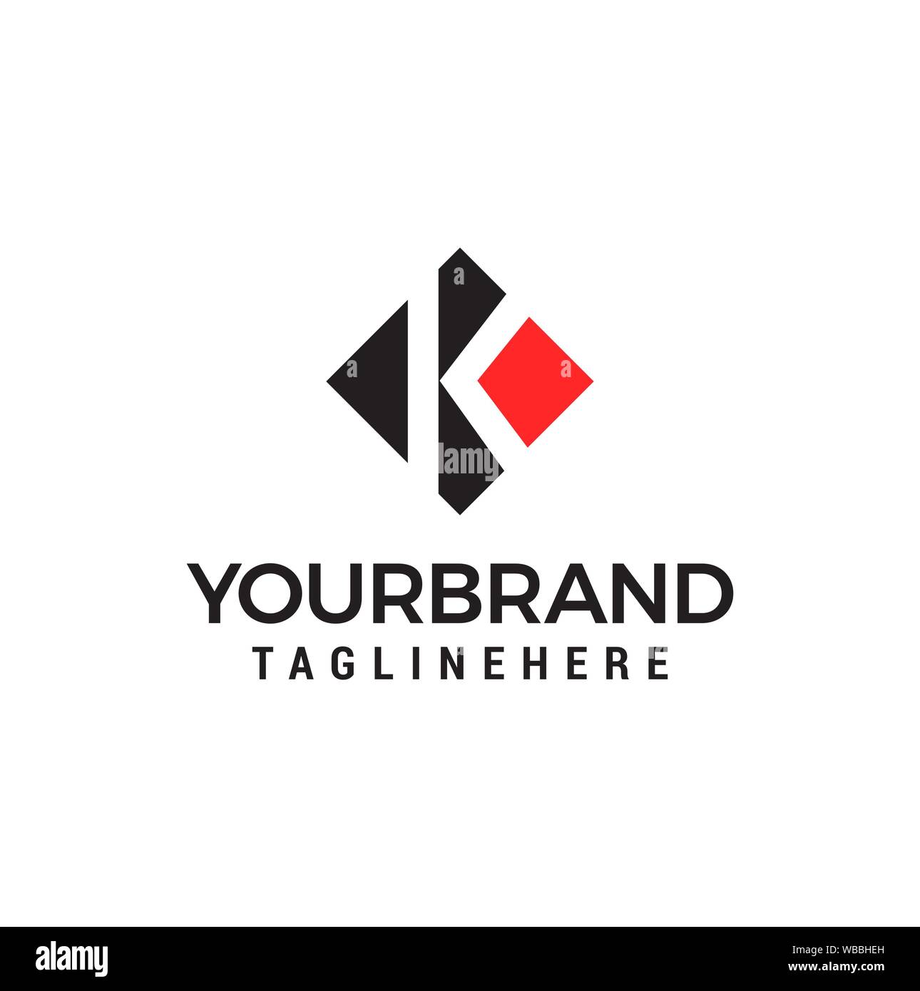 letter K negative space square logo vector design template Stock Vector ...
