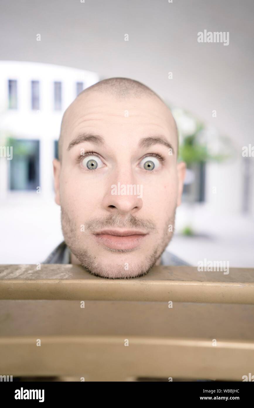 shocked man with big eyes Stock Photo