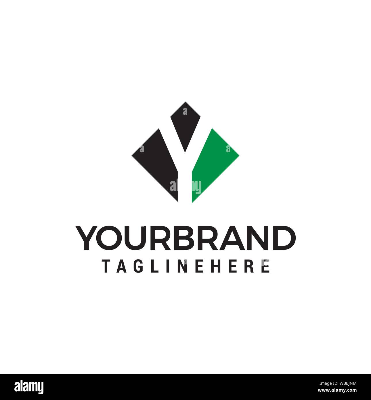 letter Y negative space square logo vector design template Stock Vector ...