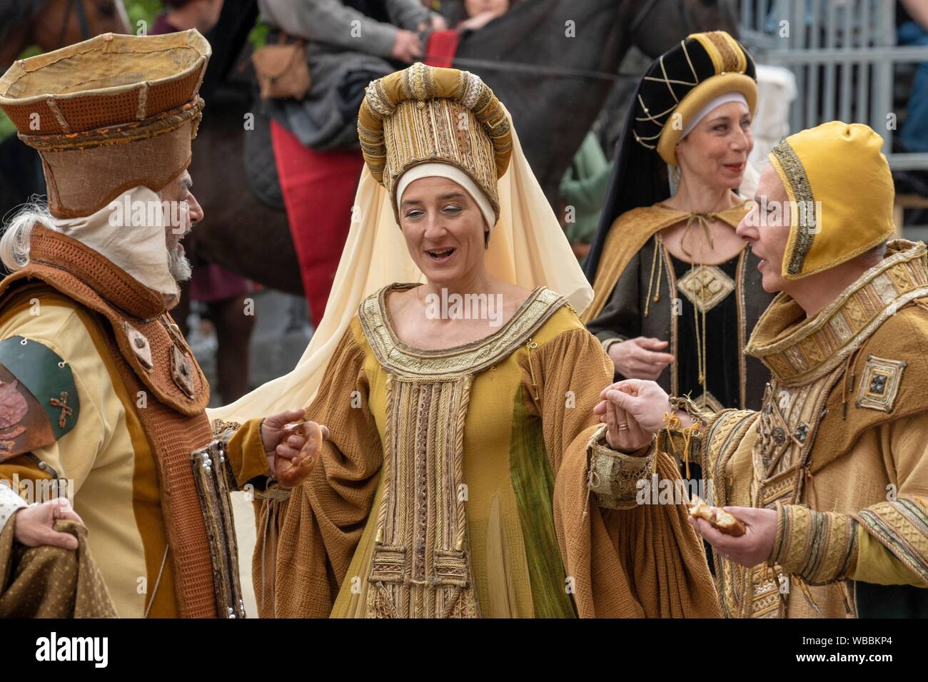 Calendimaggio Festival Pageant Performers Assisi Umbria Italy World Location. Stock Photo