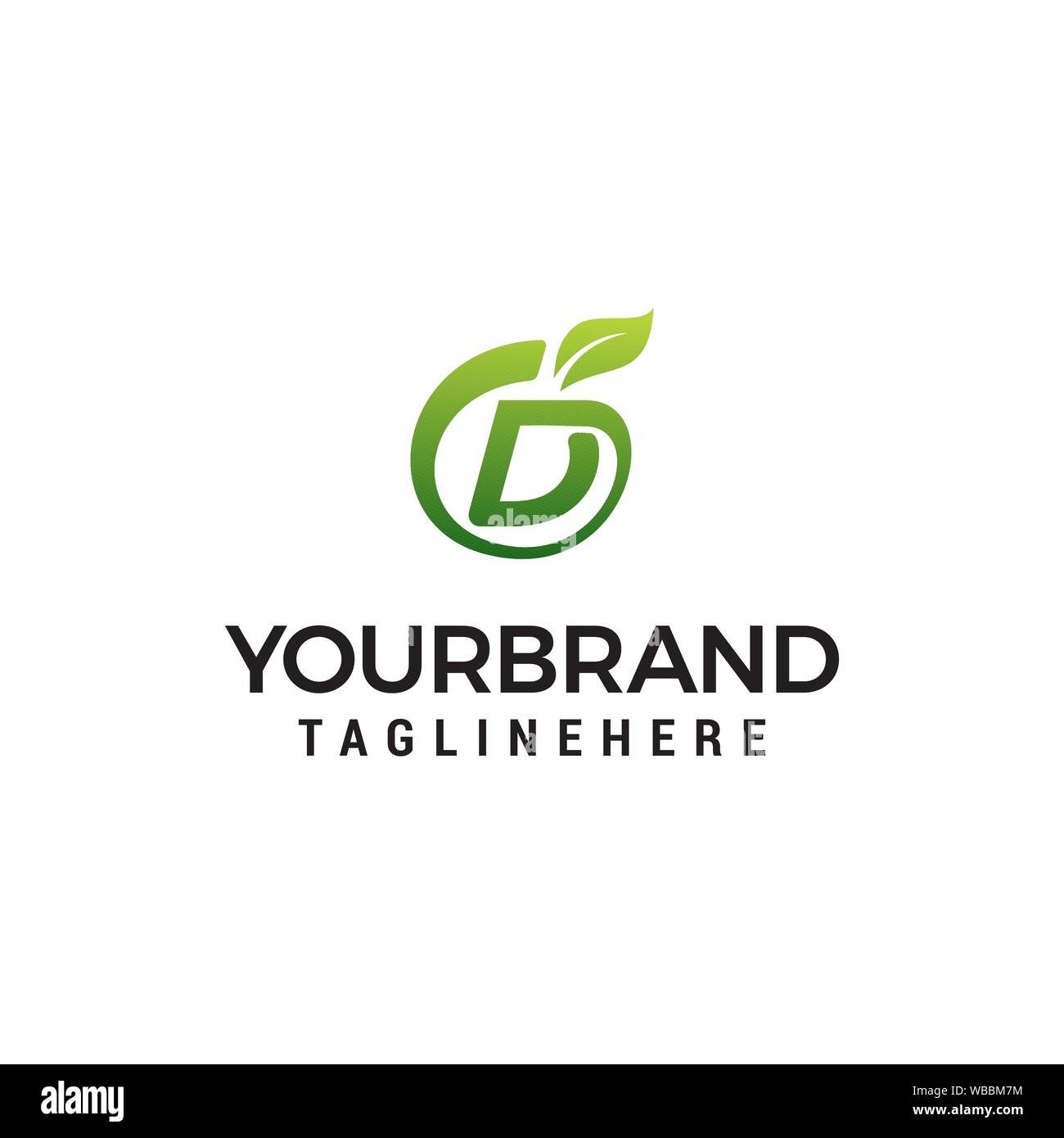 Dlogo initial letter design template vector with leaf fruit logo design ...