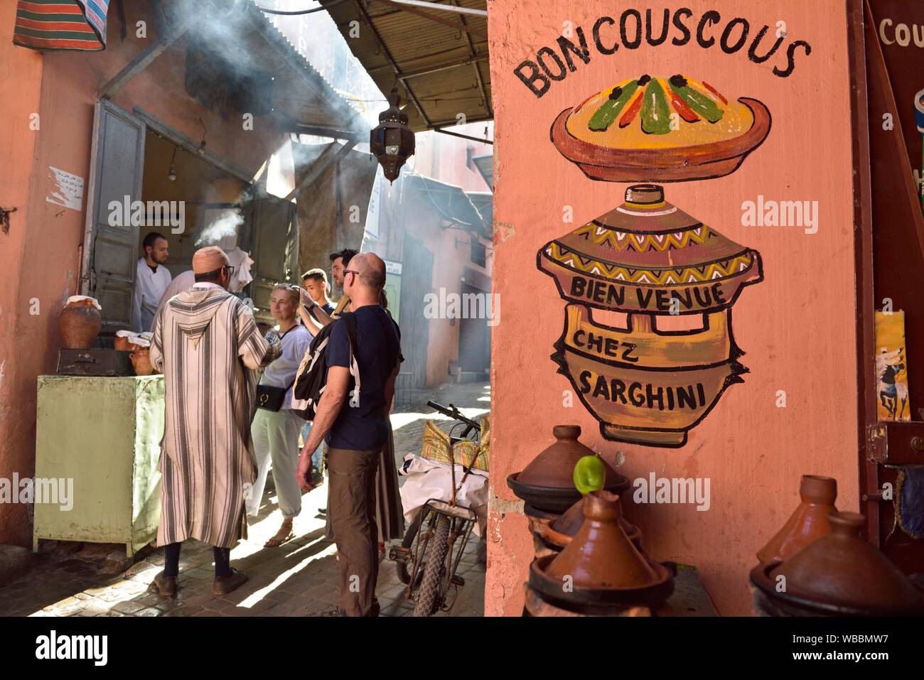 couscous restaurant ´´Chez Sarghini´´ in the souks of the Medina in