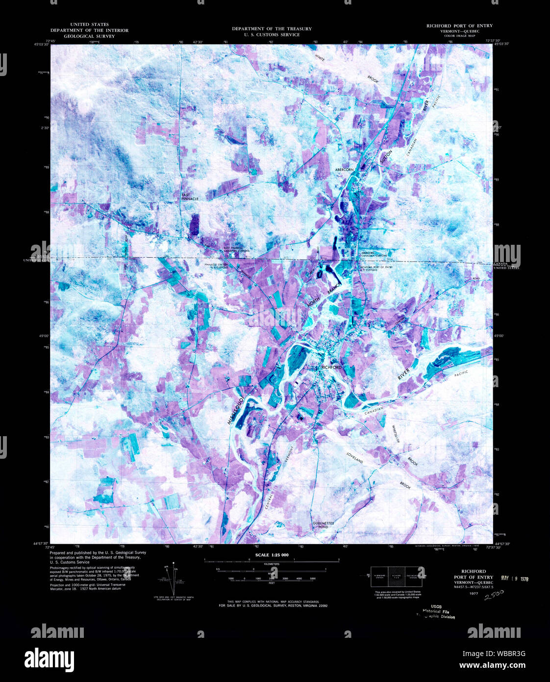 USGS Topo Map Vermont VT Richford Port of Entry 337767 1977 25000