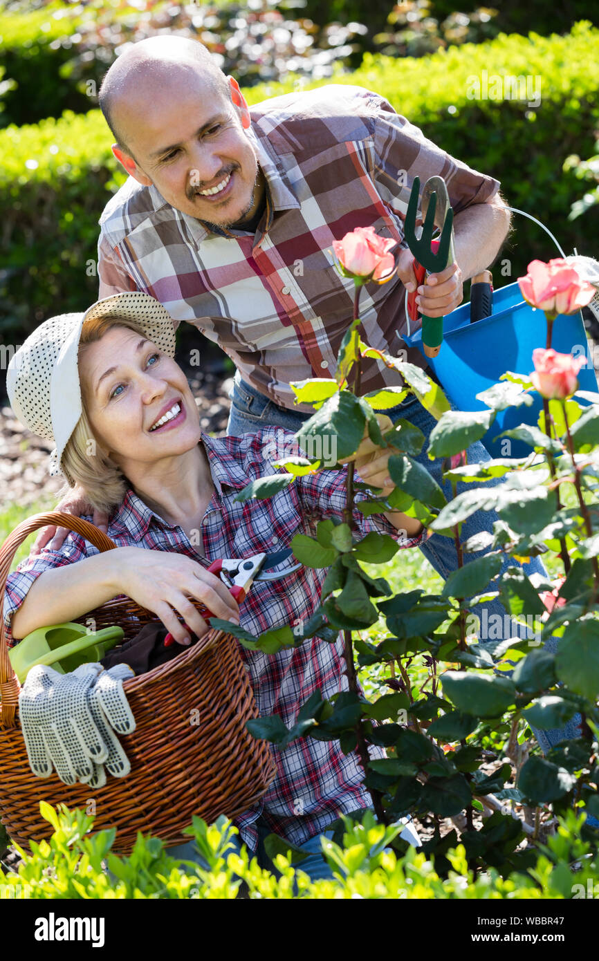 Mature couple gardening tools in hi-res stock photography and images ...