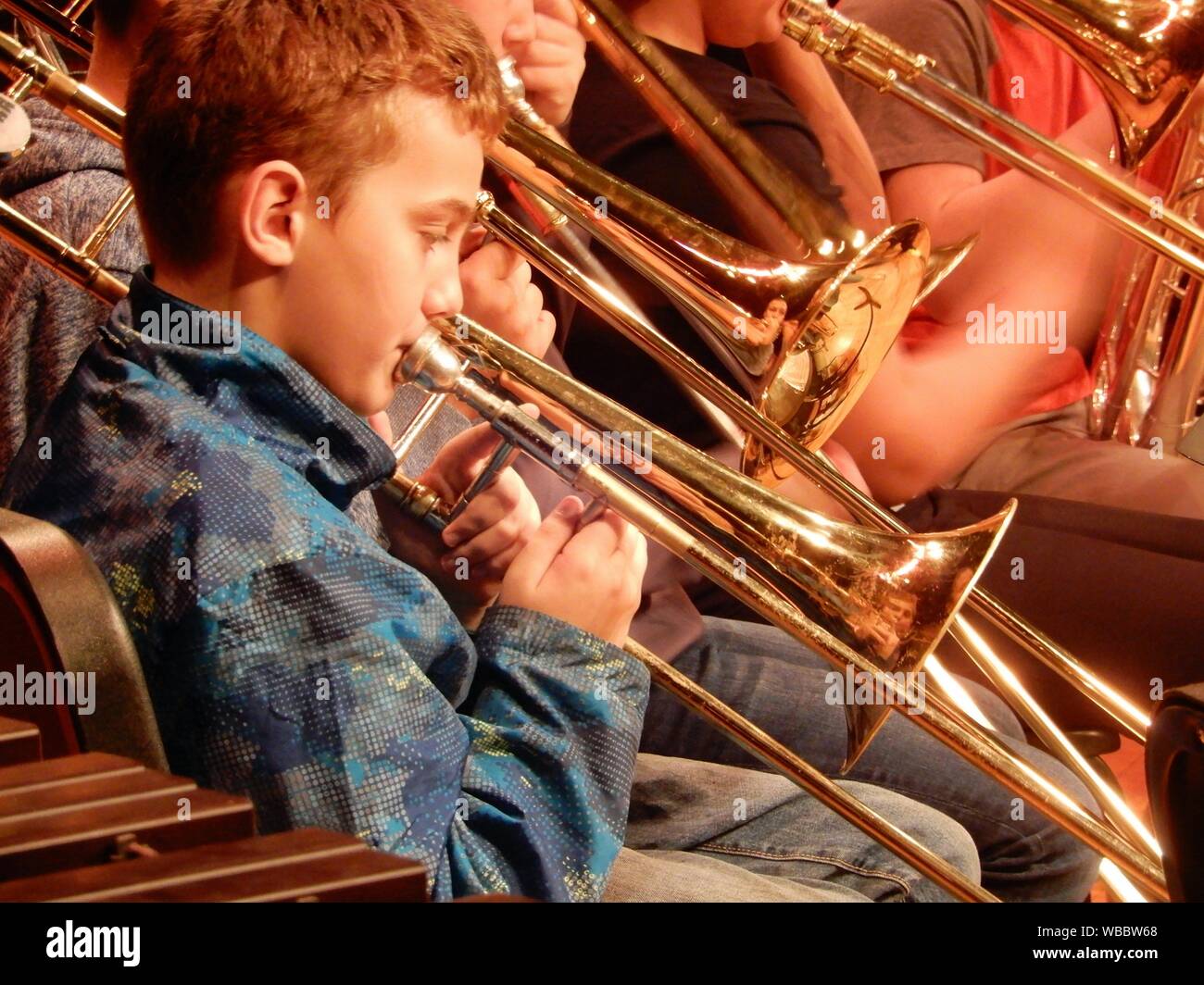 Boy Trombone High Resolution Stock Photography and Images Alamy