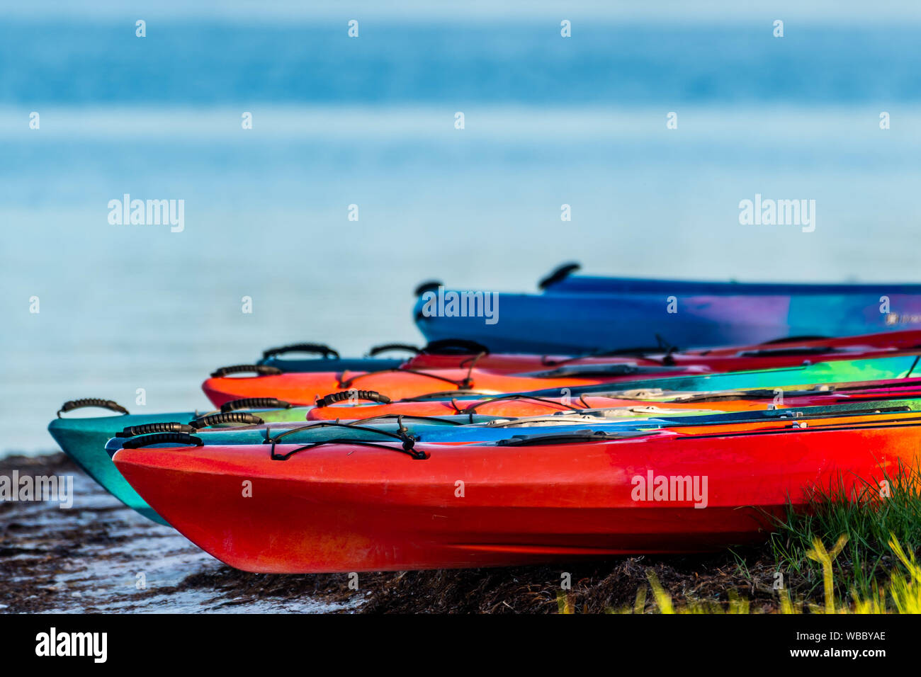 Water sports - kayaks at the florida beaches Stock Photo