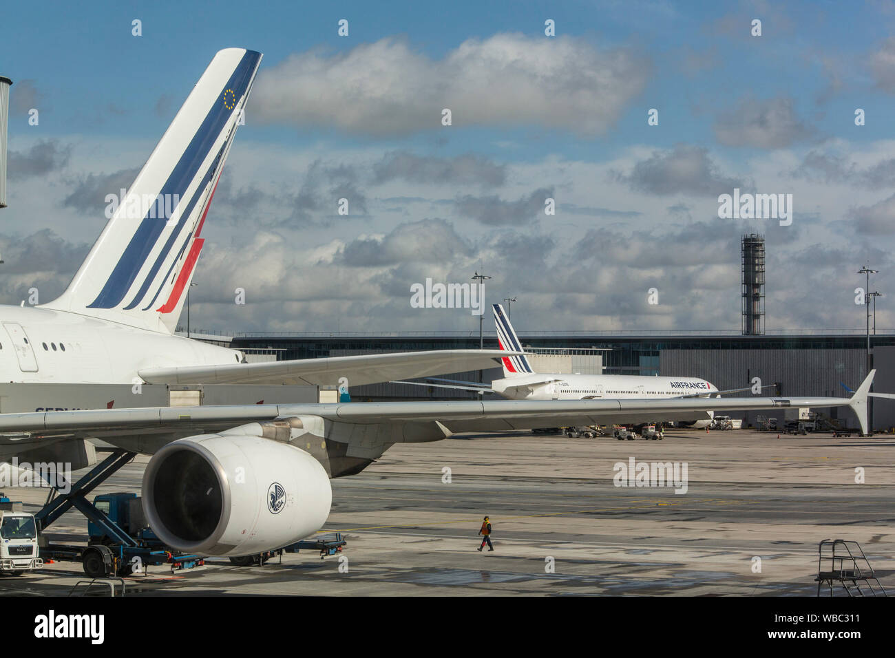 AIR FRANCE PLANES AT ROISSY AIRPORT Stock Photo