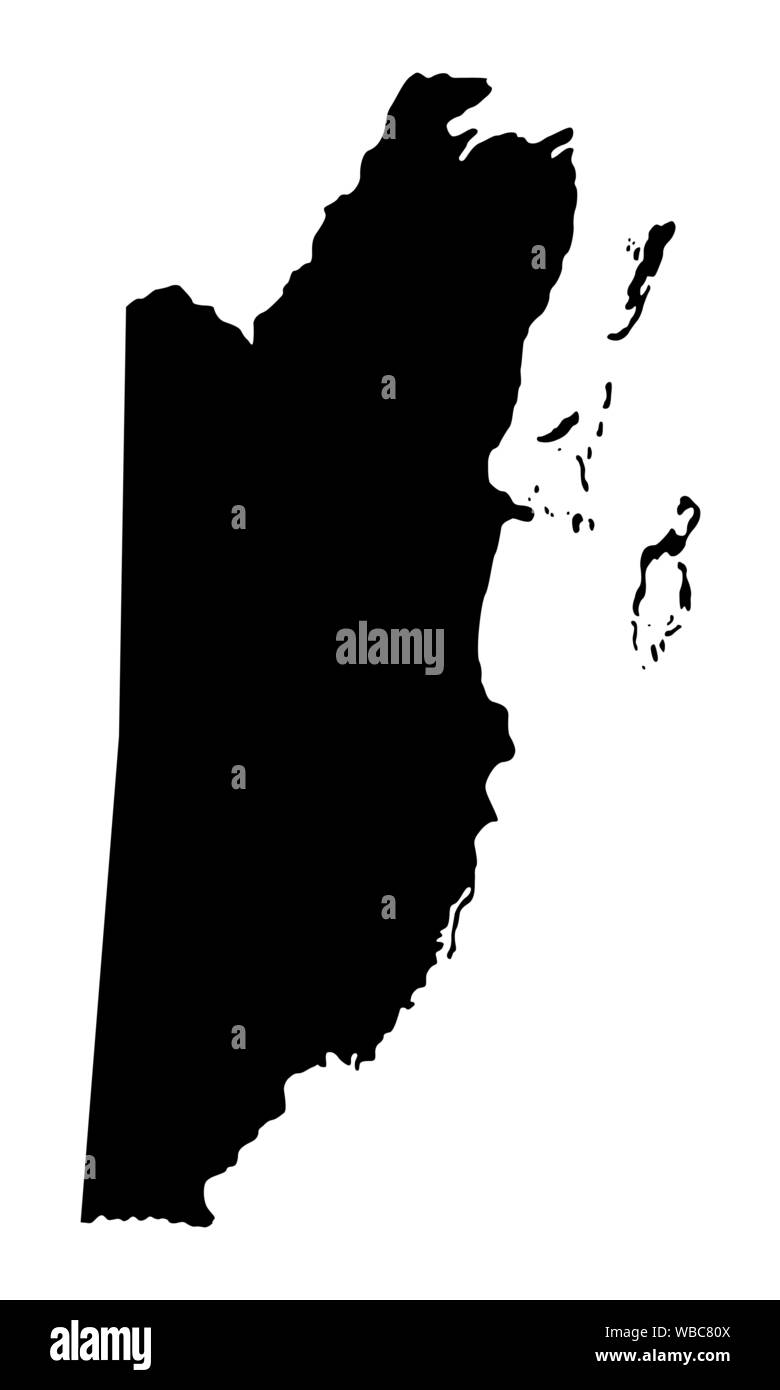 Belize dark silhouette map isolated on white background Stock Vector ...